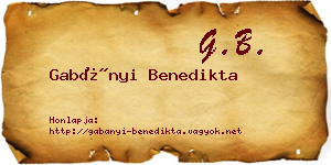 Gabányi Benedikta névjegykártya